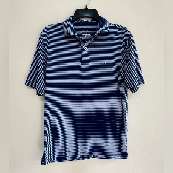 Vineyard Vines Bradley Stripe Performance Polo in Dark Navy Blue, size XS - Picture 1 of 8